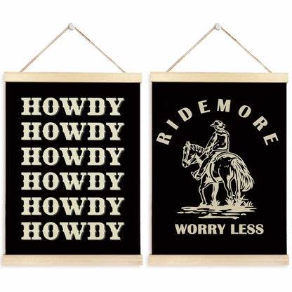 TAEDIN Western Wall Art Poster Hanger Frame Set of 2 Black 12x16