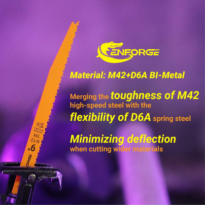 Cenforge 25PC Reciprocating Saw Blades 6" Bi-Metal Wood With Nails M42+D6A