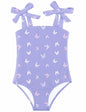 Toddler Girl Swimsuit One-Piece Purple Butterfly UPF 50 Size 7-8 Summer