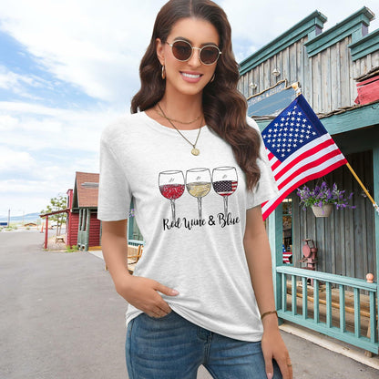 EUOW Women’s American Flag Patriotic T-Shirt 4th of July USA Tee M