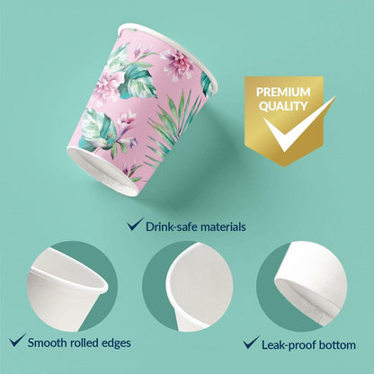 PAW 50-Pack Disposable Paper Cups 8.5oz Hot & Cold Ice Cream Theme