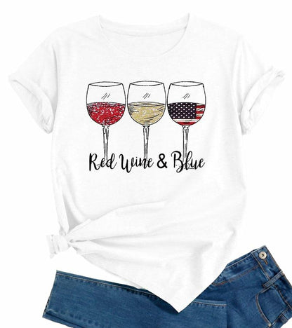 EUOW Women’s American Flag Patriotic T-Shirt 4th of July USA Tee M