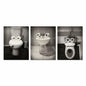 AIOCDIT Funny Dog Bathroom Wall Art Canvas Prints Set of 4 8x10 Unframed