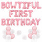 Pink Bow 1st Birthday Balloons Kit Girls Party Supplies Foil Latex Decor