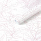 Heroad Boho Floral Peel & Stick Wallpaper Pink White 17.3x78.7in Vinyl