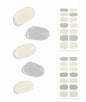 DUKASOU Semi Cured Gel Nail Strips 28 pcs Creamy White Glitter UV Light
