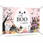 Mocsicka Little Boo Halloween Baby Shower Backdrop Banner Pink Black 70.8x43.3in