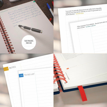 KIIMEO Premium Notebook B5 140 Pages 1 Erasable Page Felt-tip Pen Included