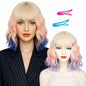 Wiggy Mermaid Black Bride Wig 17.7" Medium Long Straight Black with Bun