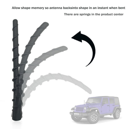 Universal 7" Car Radio Rubber Antenna AM/FM Roof or Side Mount with 9 Screws