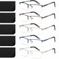 ORANZI 5-Pack Blue Light Blocking Reading Glasses, Half Metal Frame, 1.00