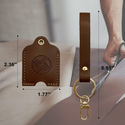 KARENSKEYS Handmade Leather Car Key Cover Sleeve with Keychain Loop