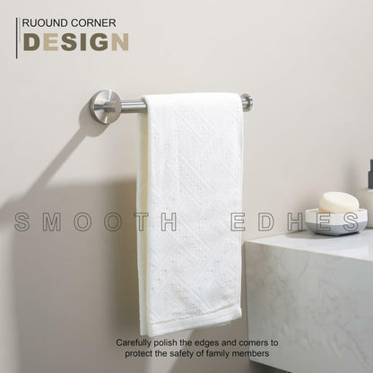 TASTOS Hand Towel Holder Brushed Gold Stainless Steel Wall Mounted 9in