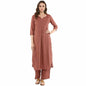 Idalia Black Rayon Solid Straight Kurta with Palazzo Set for Women
