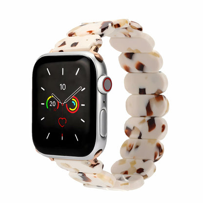 MAIRUI Resin Stretchy Watch Band for Apple Watch 41/40/38mm Slim Elastic Strap