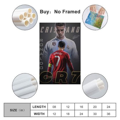 fhzang Cristiano Ronaldo Poster 3 Canvas Poster Unframed: 16x24 inches (40x60cm)