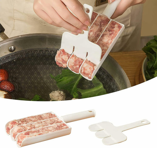 White Triple Meatball Maker Scoop Non-Stick Kitchen Fruit & Vegetable Tools