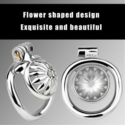 Lelisex Stainless Steel Male Chastity Cage Dark Lock 50mm Ring Adult Toy
