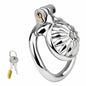Lelisex Stainless Steel Male Chastity Cage Dark Lock 50mm Ring Adult Toy