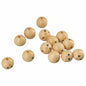 Uniquer 100pcs 18mm Wooden Face Beads Round Spacer Beads for DIY Crafts