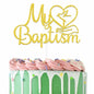 AETGDDS My Baptism Cake Topper Gold Cardboard 1 Piece