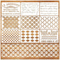 Script Stencil for Wood Painting French Writing Checkerboard Craft