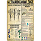 NEGLAI Mermaid Knowledge Metal Sign Poster Vintage Wall Art 16x12 Inches