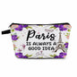 YULUENZE Paris Makeup Bag Eiffel Tower Travel Cosmetic Zipper Pouch