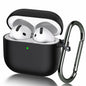 Seltureone AirPods 4 Case Soft Silicone Shockproof w/ Keychain Black