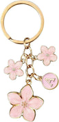 AYYSHULAN Pink Cute Enamel Flower Initial Letter Bag Charm Keychain D Free Size