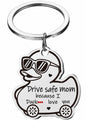 XgiftCreat Drive Safe Mom Keychain Small Letter Print Animal Pattern