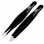 Sharp Pointy Eyebrow Tweezers Set Precision Slanted Black Facial Hair Tool