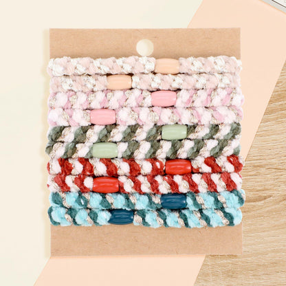 Beaded Ponytail Holder, Cute Hair Ties for Women, 10PCS Elasticity Ponytail