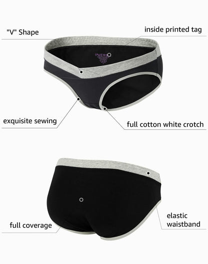 INNERSY Women's Maternity Underwear Cotton Soft Breathable 5 Pack Black Size S