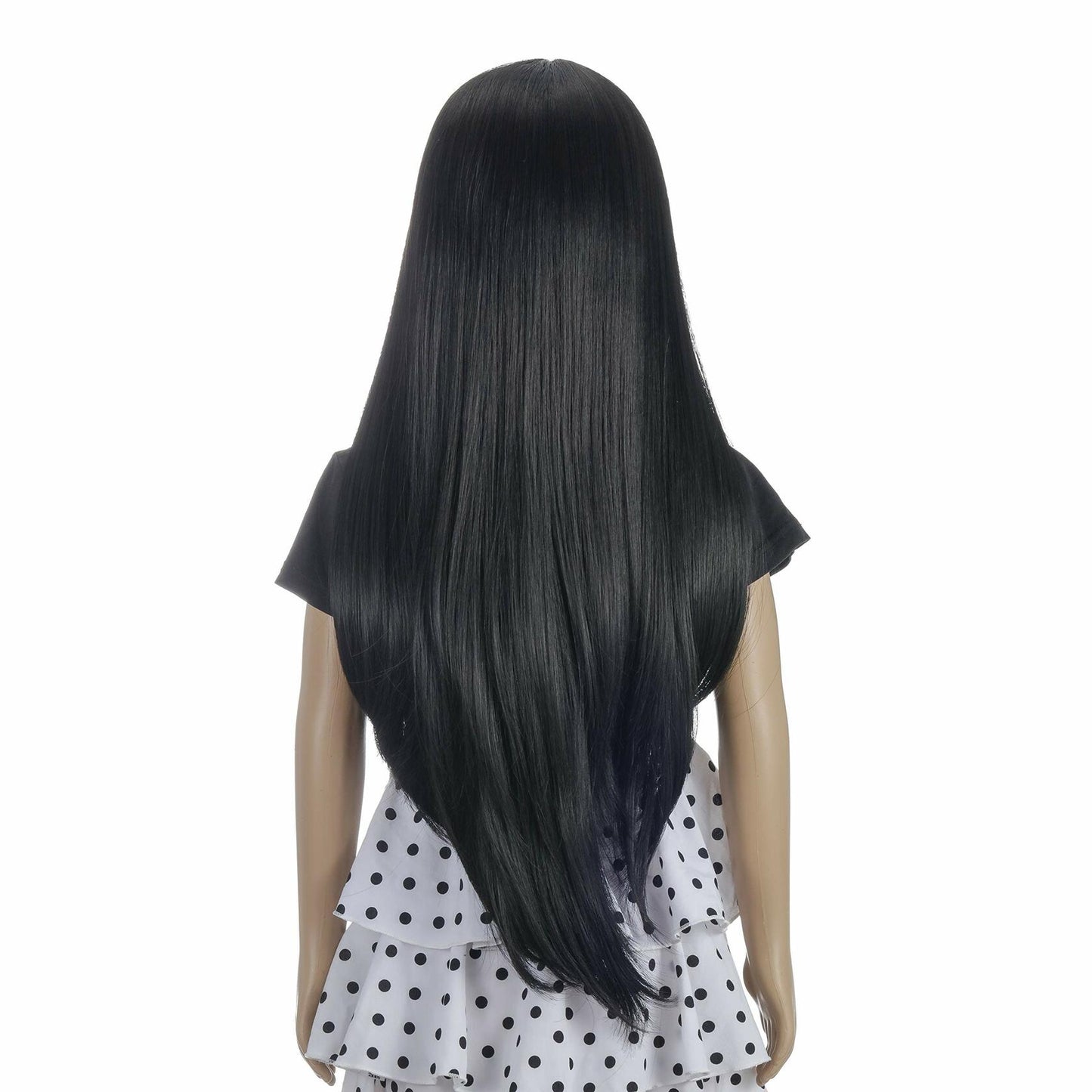 Morticia Long Straight Braided Wig Girls Middle Part Costume Holiday Party