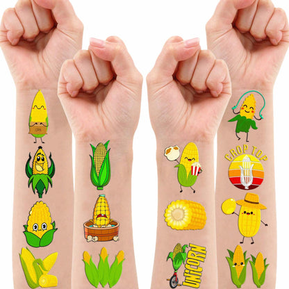 96pcs Corn on the Cob Temporary Tattoos Party Favors Kids Classroom Prizes
