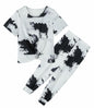 Hvididan Girls Tie Dye Twist Front Top & Sweatpants Set Black White Size 9-10Y