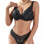 Lace Lingerie Set T-Shirt Bra Carbon Silver Print Bandeau Bra Black Size L