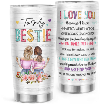 Pawzity Friendship Gift for Women Best Friend BFF 20oz Stainless Steel Tumbler