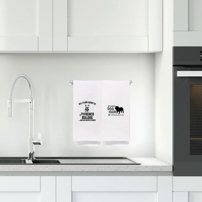 NEGIGA French Bulldog Kitchen Towels 16x24 Set of 4 Frenchie Mom Gifts