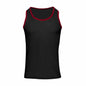 Generic Men's Round Neck Contrasting Splicing Slim Fit Sports Tank Top Black XXL