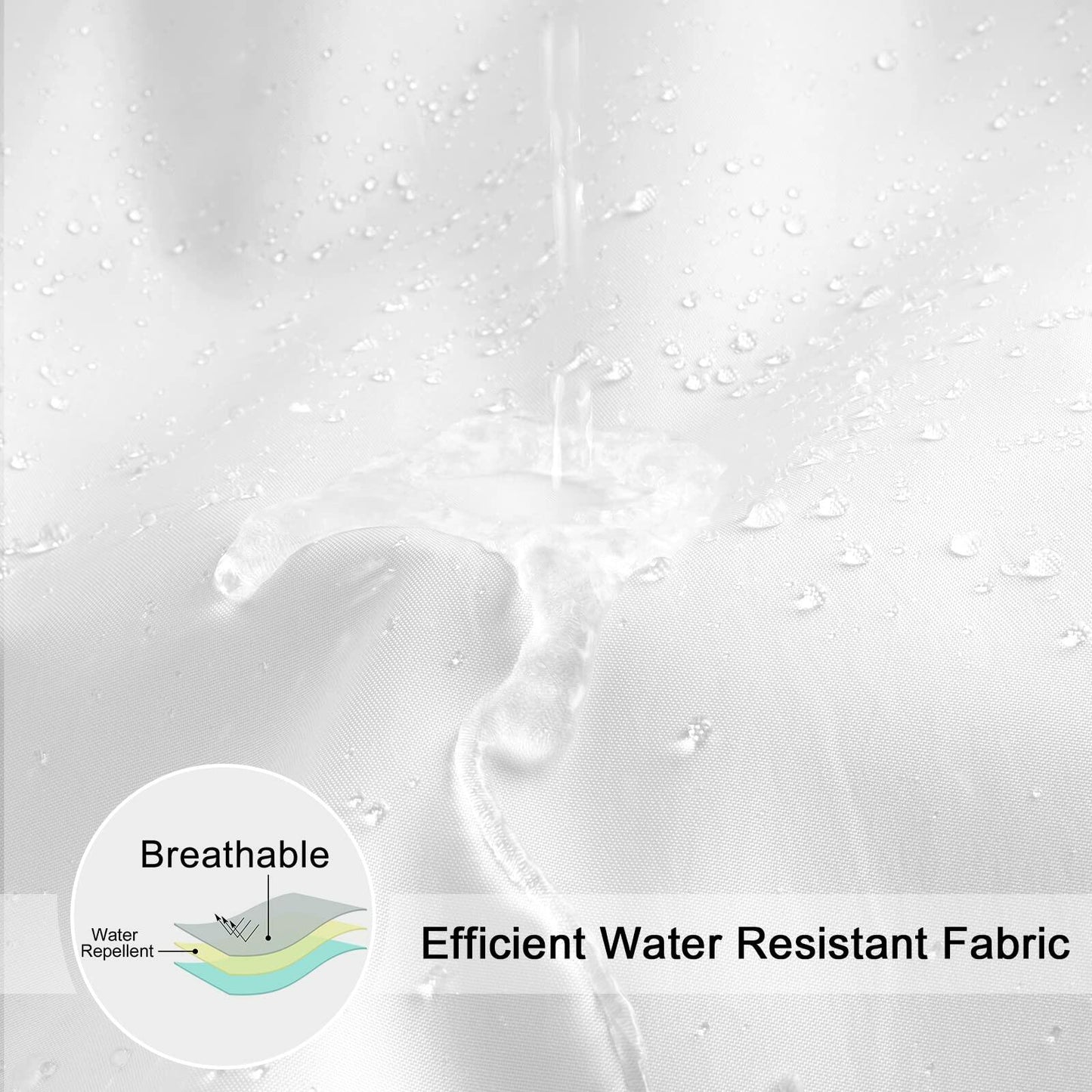 EurCross Fabric Shower Curtain Liner 72x84 White Water-Repellent Polyester