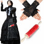 Yearntown Halloween Costume Accessories Black Lace Fingerless Gloves One Size