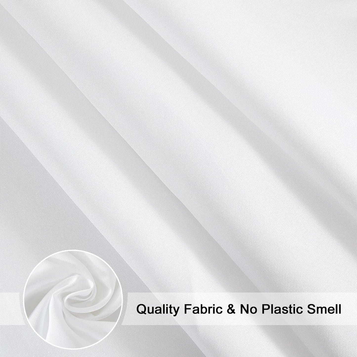 EurCross Fabric Shower Curtain Liner 72x84 White Water-Repellent Polyester