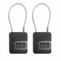 Coipdfty 3-Digit Combination Lock Flexible Steel Cable Waterproof Black 2-Pack