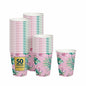PAW Decor Collection Disposable Paper Cups 8.5oz 50-Pack Pink Floral