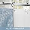 YellyHommy No Hook Shower Curtain Snap Liner Set Cyan 87x72