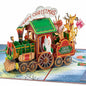 POPWOW Christmas Gingerbread Train 3D Pop Up Card 5x7 with Envelope