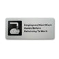 ACFELT Employees Must Wash Hands Sign Aluminum 7x3 Double Sided Tape