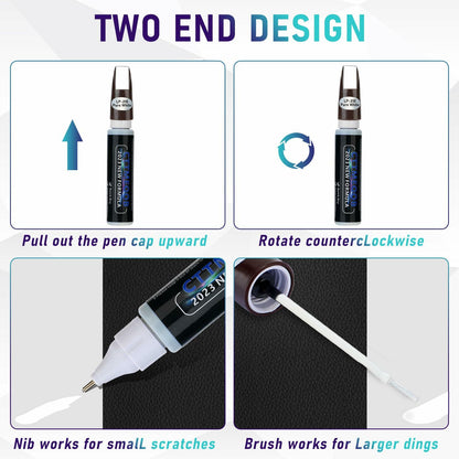 White Touch Up Paint Car Scratch Repair Pen 2-in-1 Quick & Easy 0.4 fl oz